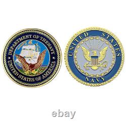 100PCS Challenge Coin Commemorative Collectction US Navy Gold Plated American