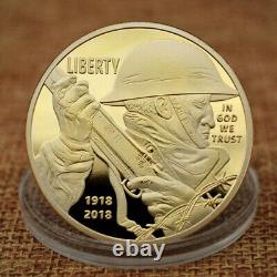 100PCS Challenge Coin Medal Liberty Gift Commemorative 1918-2018 WWI Centennial