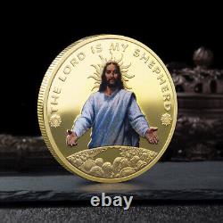 100PCS Commemorative Coin Christian Gold Plated Religious Belief Jesus Christmas