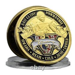 100PCS D-Day 6/6/1944 Normandy Landings Challenge Coin Commemorative Gold Plated