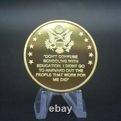 100PCS Elon Musk Challenge Coin Gold Trump's Best Partner Commemorative Coin