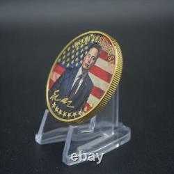100PCS Elon Musk Challenge Coin Gold Trump's Best Partner Commemorative Coin
