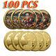 100pcs Gift Gold Christmas Coin Merry Christmas Commemorative Coin Santa Claus