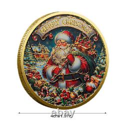 100PCS Gift Gold Christmas Coin Merry Christmas Commemorative Coin Santa Claus