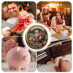100PCS Gift Gold Christmas Coin Merry Christmas Commemorative Coin Santa Claus