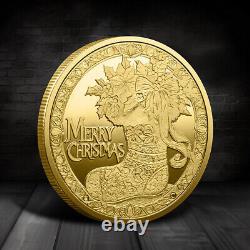 100PCS Gift Gold Christmas Coin Merry Christmas Commemorative Coin Santa Claus