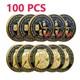 100pcs Gold Commemorative Put On The Whole Armor Of God Crafts Challenge Coin