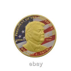 100PCS Gold Plated 45th President MAGA King Donald Trump Commemorative Coin Gift