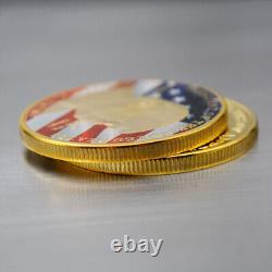 100PCS Gold Plated 45th President MAGA King Donald Trump Commemorative Coin Gift
