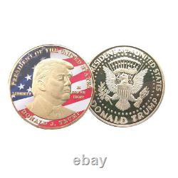 100PCS Gold Plated 45th President MAGA King Donald Trump Commemorative Coin Gift