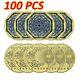 100pcs Gold Souvenir Medal Ramadan Kareem Festival Octagon Commemorative Coin