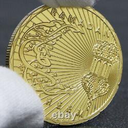 100PCS Gold Souvenir Medal Ramadan Kareem Festival Octagon Commemorative Coin