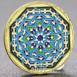 100PCS Gold Souvenir Medal Ramadan Kareem Festival Octagon Commemorative Coin