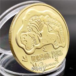 100PCS Jurassic Park Dinosaur Commemorative Challenge Coin Gift Gold Plated USA