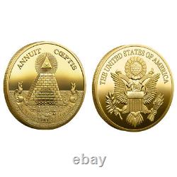 100PCS Masonic Commemorative Coin Annuit Coeptis Novus Ordo Seclorum USA Emblem