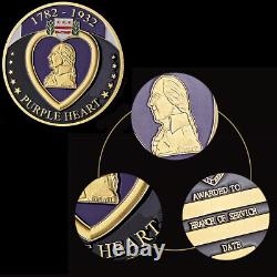 100PCS Medal Challenge Coin Merits Purple Heart Military 1782-1932 Commemorative