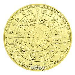 100PCS Medal Gift Crafts 12 Constellations Commemorative Coin Gold Plated Crafts