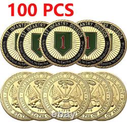 100PCS Military Commemorative Challenge Coin USA Army 1st Infantry Division Gift