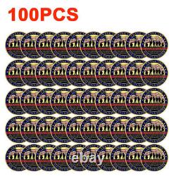 100PCS Thank You for Your Service Commemorative Gold Coin Challenge Military