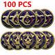 100pc Masonic Freemasonry Token Brotherhood Collect Commemorative Challenge Coin