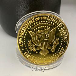 100Pc Gold 45Th President Donald Trump Plated Commemorative Coin Gift MAGA King