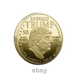 100Pc Gold 45Th President Donald Trump Plated Flag Commemorative Coins MAGA King