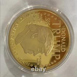 100Pc Gold 45Th President Donald Trump Plated Flag Commemorative Coins MAGA King