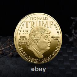 100Pc Gold 45Th President Donald Trump Plated Flag Commemorative Coins MAGA King