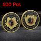100 Pcs Collection Decoration Iron Coin Plating U. S. Veteran Commemorative Gold