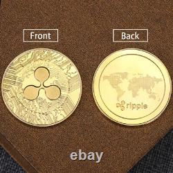 100 PCS Commemorative Ripple Coin Gold Plate Gift Metal Craft XRP Decoration