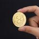 100 Pcs Gift Ripple Coin Collectible Gold Plate Commemorative Decoration Round