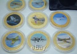 100 Years of Flight 1903-2003 Gold plated medallion coins- Set of 8 coins