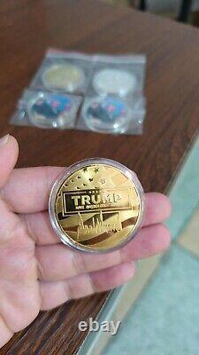 100pcs 2024 Trump's Defiant Fist! Assassination Attempt Commemorative Gold Coin