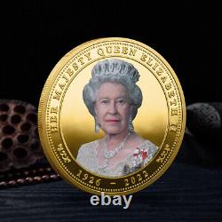 100pcs Commemorative Coin HM Queen Elizabeth II Platinum Jubilee Plated Gold