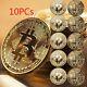 10pcs Gold Bitcoin Commemorative Collectors Coin Bit Coin Is Gold Plated Coin