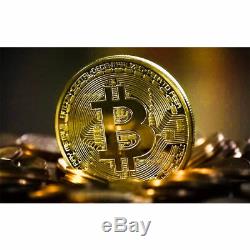 10Pcs Gold Bitcoin Commemorative Collectors Coin Bit Coin is Gold Plated Coin