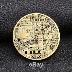 10Pcs Gold Bitcoin Commemorative Collectors Coin Bit Coin is Gold Plated Coin