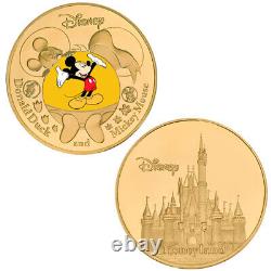 10 Boxes Disney Gold Coins Mickey Mouse Donald Duck Commemorative Coin