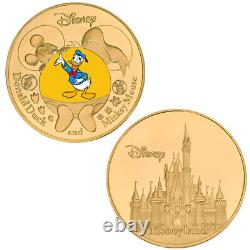 10 Boxes Disney Gold Coins Mickey Mouse Donald Duck Commemorative Coin