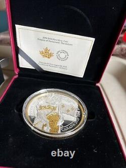 10 Oz Fine Silver Gold Plated $100 Coin Unicorn