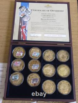 12 commemorative gold British Bank notes coins full set
