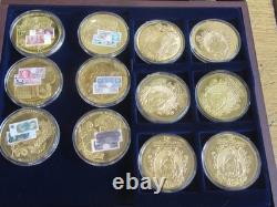 12 commemorative gold British Bank notes coins full set