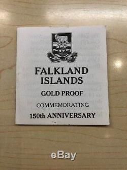 150th Anniversary Falkland Islands Gold Proof Coin Same Day Despatch Free P&P
