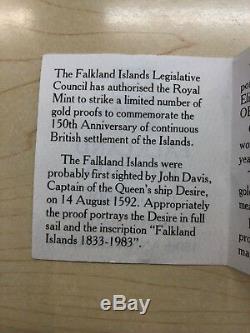 150th Anniversary Falkland Islands Gold Proof Coin Same Day Despatch Free P&P