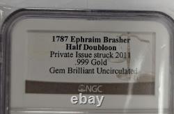 1787 Commemorative Ephraim Brasher GOLD Half Doubloon Struck in 2011 NGC GEM BU