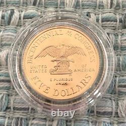 1789- 1989 W Congressional $5 Gold Coin -proof