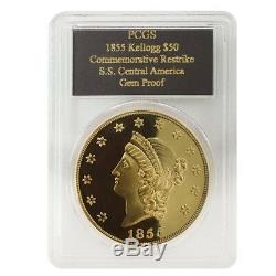 1855 2.42 oz S. S. Central America $50 Commemorative Gold Coin PCGS Gem Proof