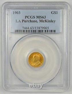 1903 $1 Gold LA Purchase McKinley Commemorative Dollar PCGS MS63