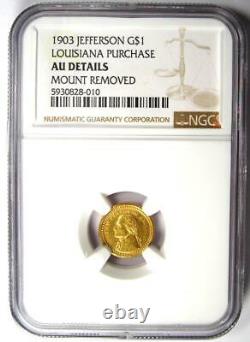 1903 Jefferson Commemorative Gold Dollar Coin G$1 Certified NGC AU Detail