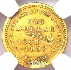 1903 Jefferson Commemorative Gold Dollar Coin G$1 Certified NGC AU Detail